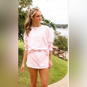Cocolillys stripe skirt skort and oversized long sleeve tee small BRAND NEW